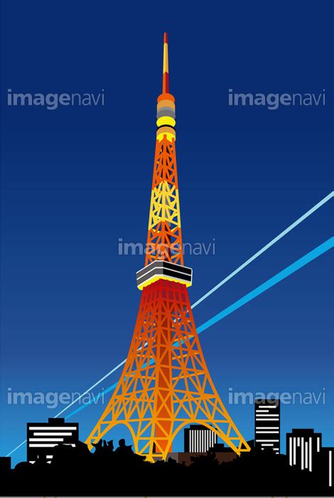 東京タワー 夜景 イラスト